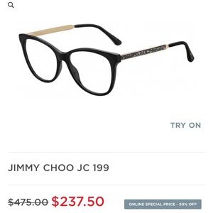 NWOT JIMMY CHOO JC199 IN BLACK